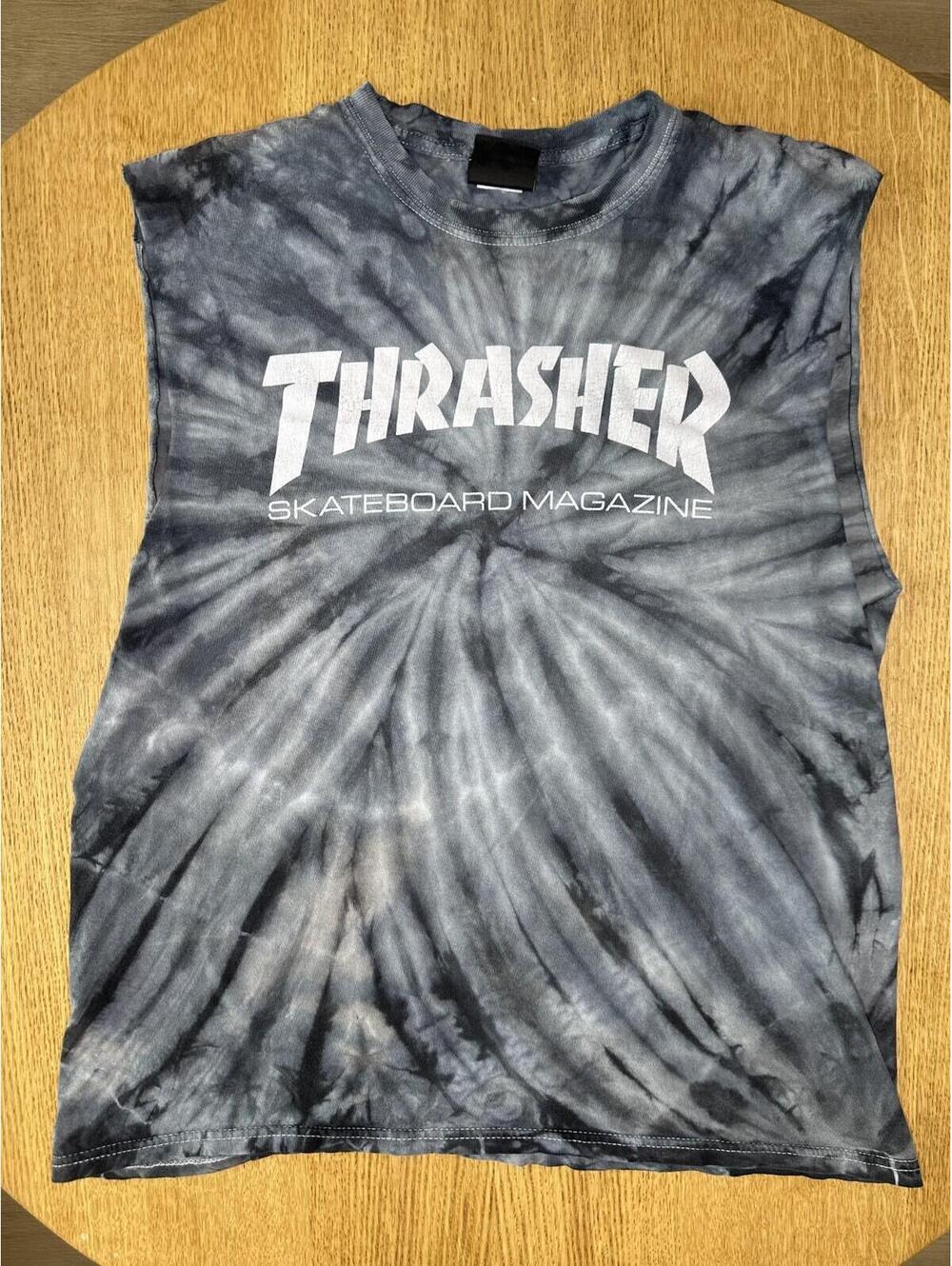 Thrasher Shirt Mens Large Gray Skateboard Magazine Graphic Tee Tie Dye